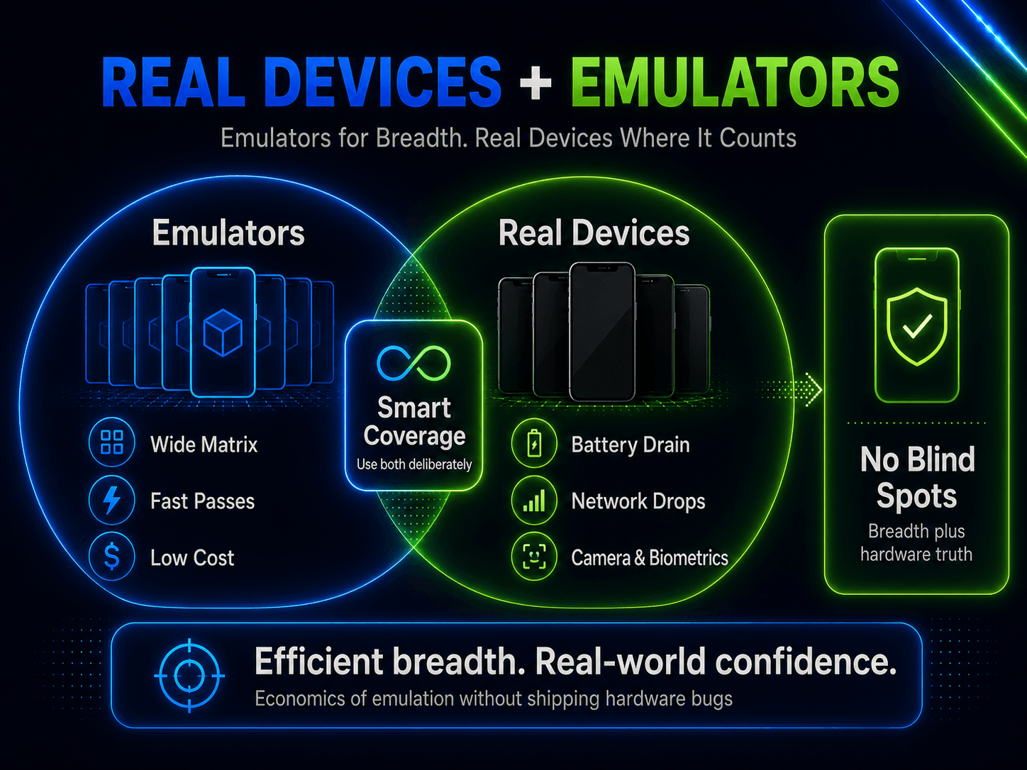 Real Devices Plus Emulators