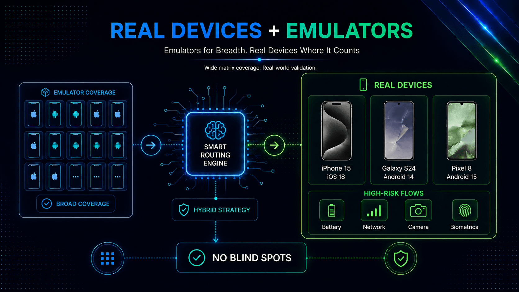 Real Devices Plus Emulators